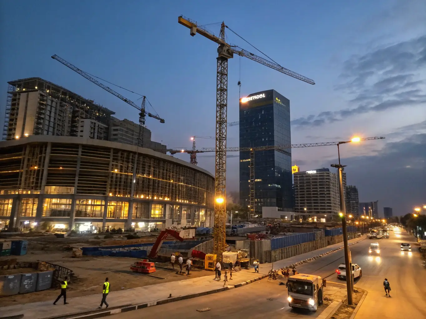 A panoramic view of Lagos, Nigeria, showcasing the modern skyline, bustling harbor, and the vibrant energy of the city. The image captures the dynamism and economic importance of Lagos.